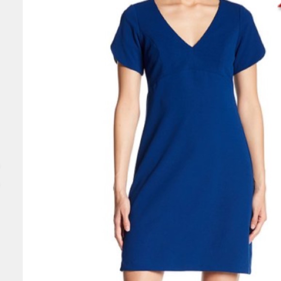 Betsey Johnson Royal Blue Crepe V-Neck Dress - Picture 3 of 7